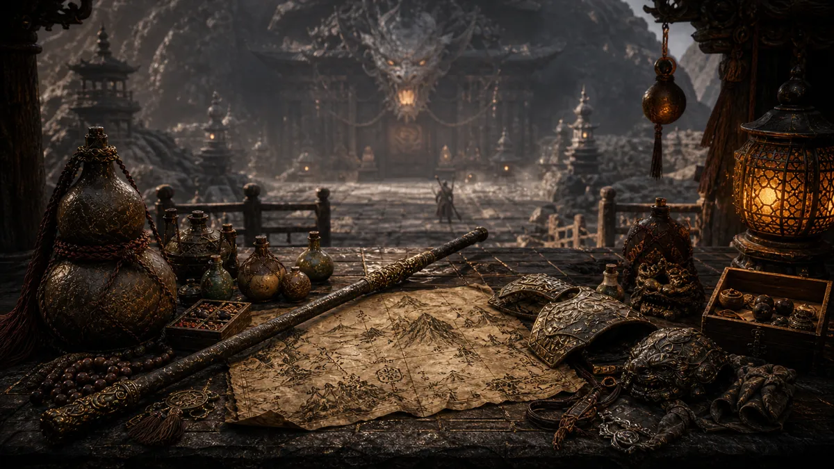 Boss preparation checklist with gourd, spell, Spirit, and route reminders