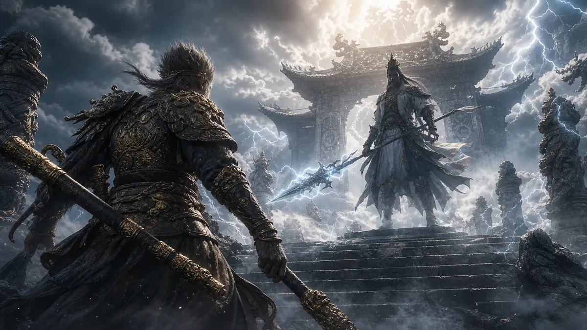 Erlang, the Sacred Divinity facing Sun Wukong in the prologue