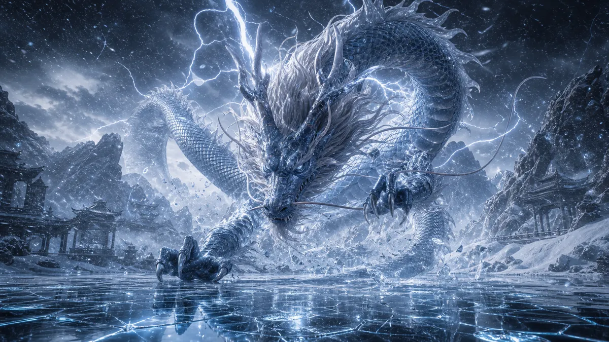 Kang-Jin Loong circling above the frozen Mirrormere lake