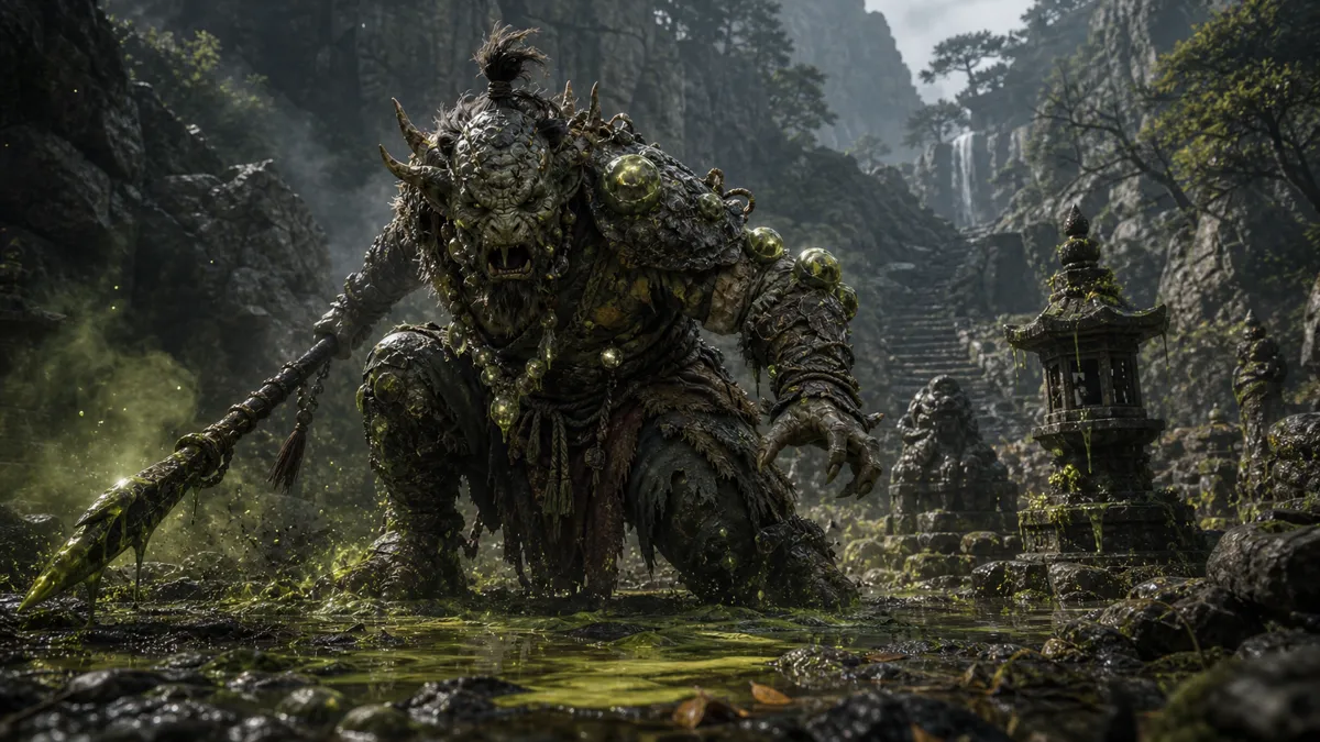 Poison Chief rising from a boulder in the Foothills